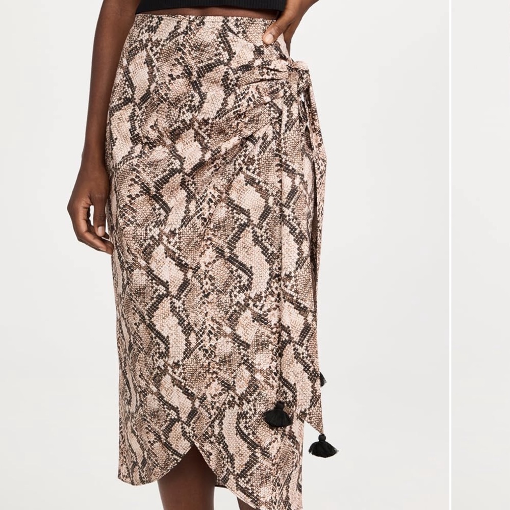 Figue Alena Python Wrap Poplin Skirt